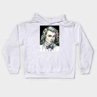 DANTE GABRIEL ROSSETTI watercolor and ink portrait Kids Hoodie